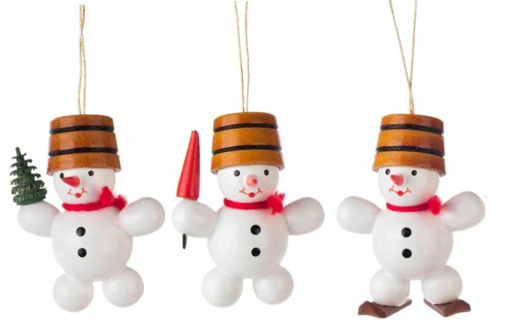 Tree decoration snowman trio, set III