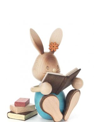 Easter bunny Stupsi with books