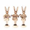 Rabbit trio with Balalaika, banjo and bell ring, natural