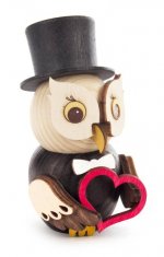 Wooden figure mini owl groom