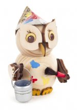 Wooden figure mini owl painter