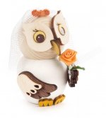 Wooden figure mini owl bride