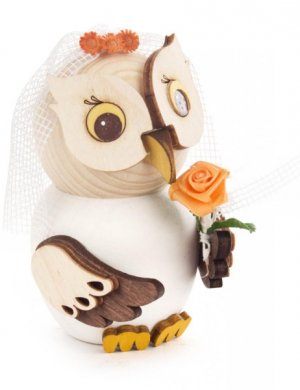 Wooden figure mini owl bride