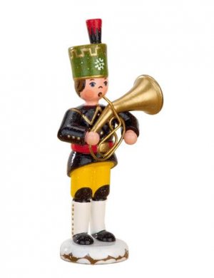 Winter child miner with tenor horn