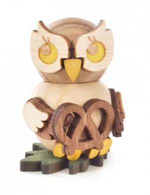 Owl child with pretzel