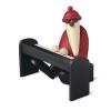 Santa with piano, black