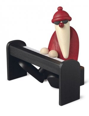 Santa with piano, black