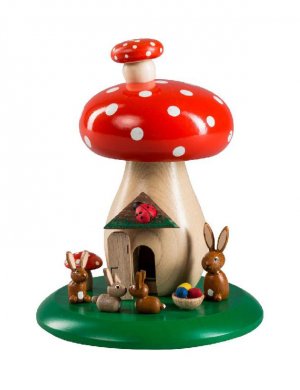 Incense toadstool with rabbits