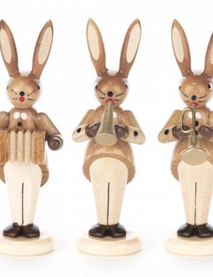 Rabbit Trio nature with an accordion, flute and trumpet