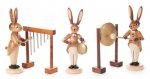 Rabbit trio with chimes, small and large gong, nature