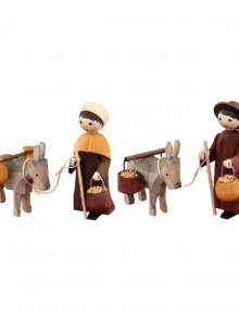 Donkey caravan, 4 parts, stained