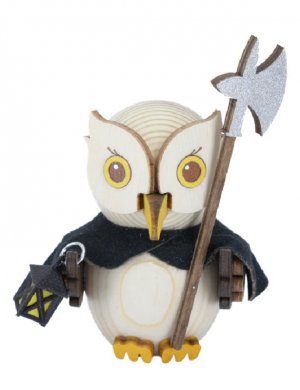 Wooden figure mini owl night watchman