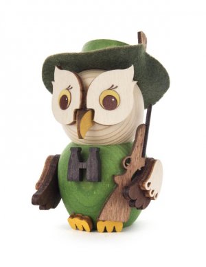 Wooden miniature owl huntsman