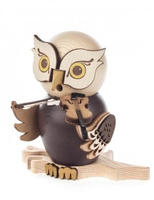 Incense figure owl with violin