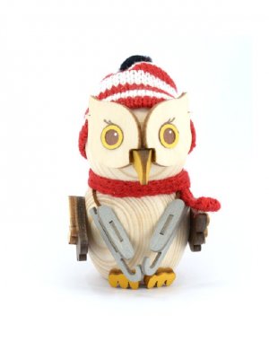 Wooden figure mini owl skater