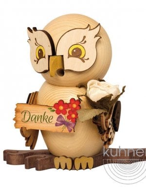Incense figure owl with thank you sign