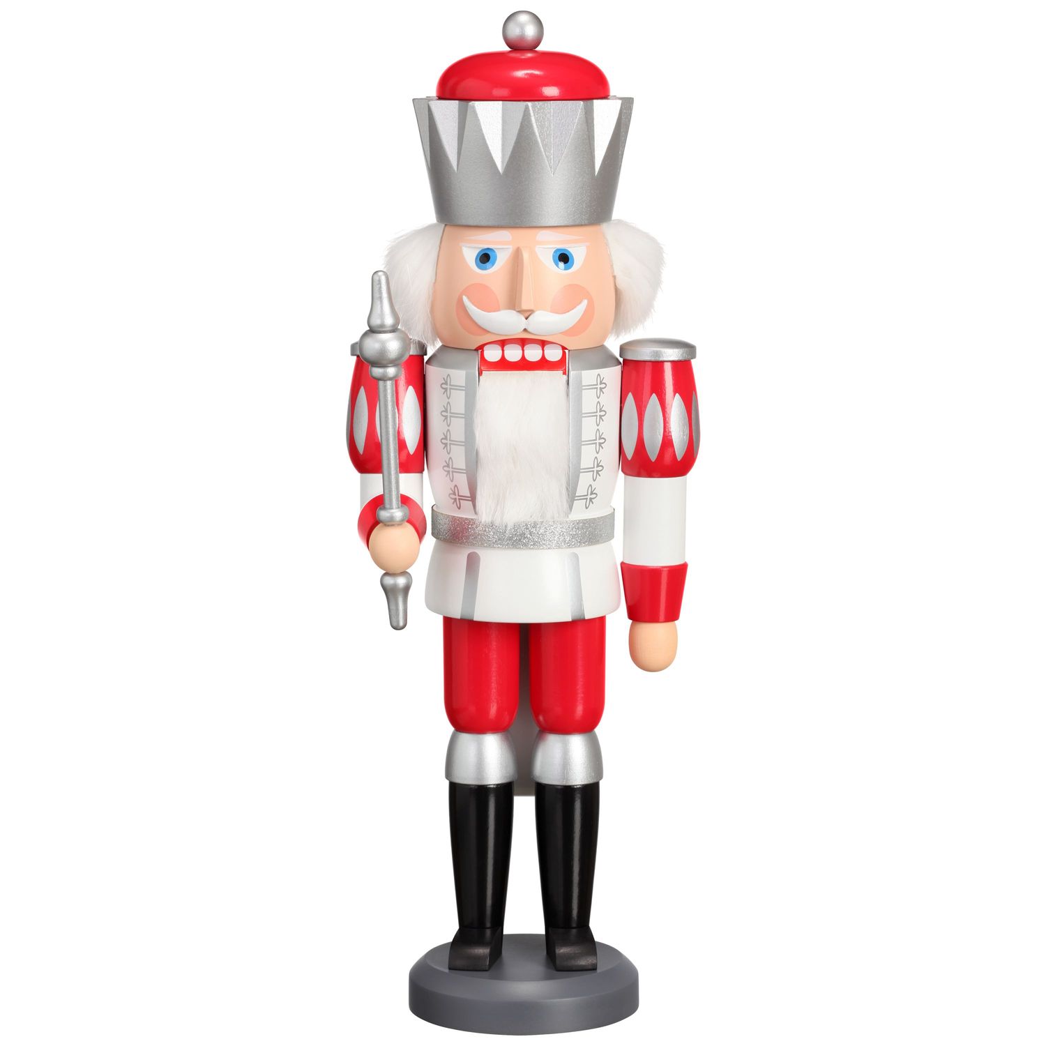 Nutcracker King white-silver-red