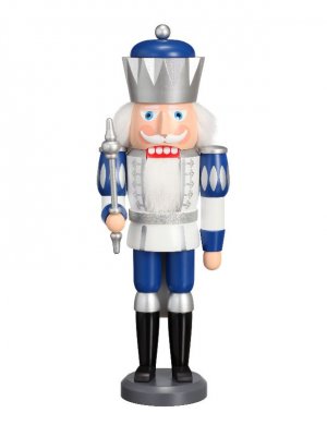 Nutcracker King white-silver-blue, 40 cm