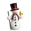 Incense figure snowman with bird, 15cm