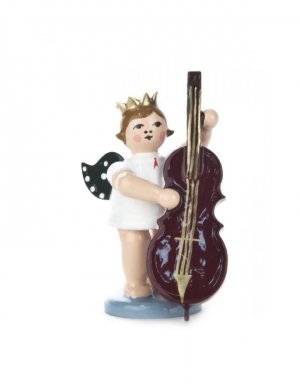 Angel with double bass and crown