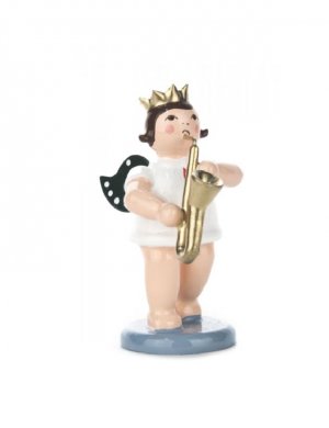 Angel with a saxophone and a crown