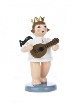 Angel with mandolin and crown