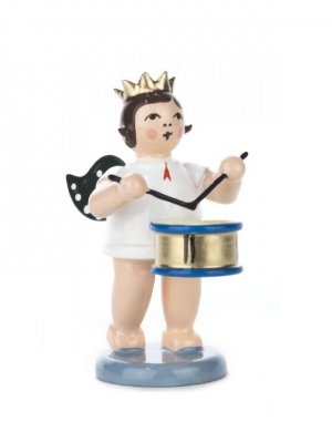 Angel with drum and crown 