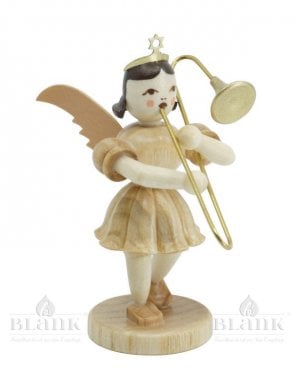 Blank angel with short skirt with slide trombone