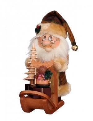 Smoker Gnome Santa Claus with sleigh