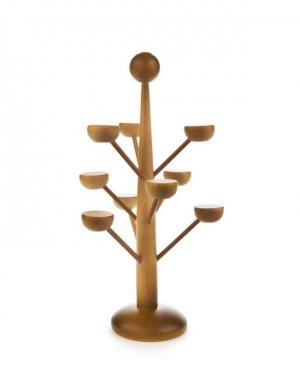 Decorative tree for miniatures made from walnut shells