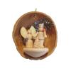 Tree hanging angel and miner in walnut shell