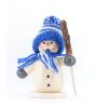 Smoker snowman with blue hat and broom