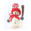 Smoker snowman with red hat and broom