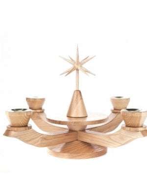 Advent candlestick with star, natural