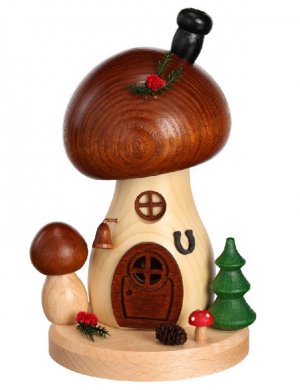 Incense figure mushroom house brown cap round