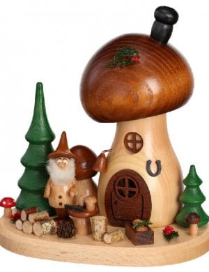Incense figurine mushroom house mushroom picker