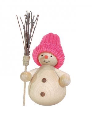 Snowman with broom