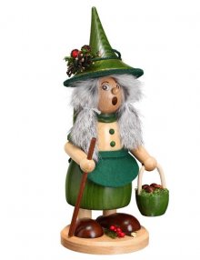 incense woman Gnome woman with mushroom basket