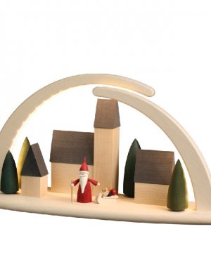 LED double arch city Christmas gnome, big