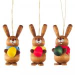 Hanging Easter bunny with egg, 3 pieces