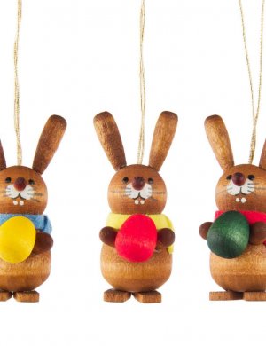 Hanging Easter bunny with egg, 3 pieces