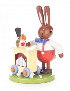 Rabbit with organ grinder, small