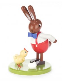 Easter bunny with chick, tall