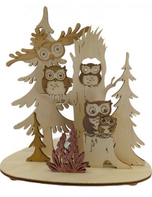 Tealight holder owl, 5 levels