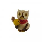 Wooden figure mini owl with chicks