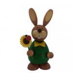 Easter bunny standing with sunflower
