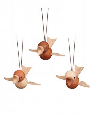 Hangings flying birds set of 3, large