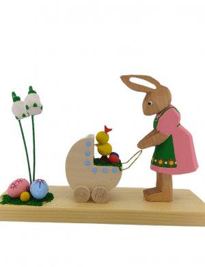 Rabbit with a doll's pram