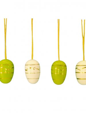 Small easter egg hanging, 10 pieces. green