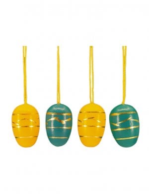 Small easter egg hanging, 10 pieces. yellow
